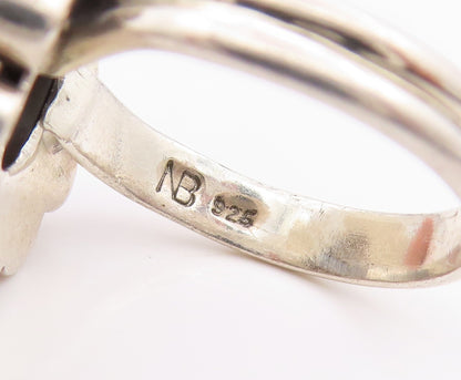 925 Sterling Silver Vintage Ring NICKY BUTLER Labradorite Jade  Sz 9  RG33166