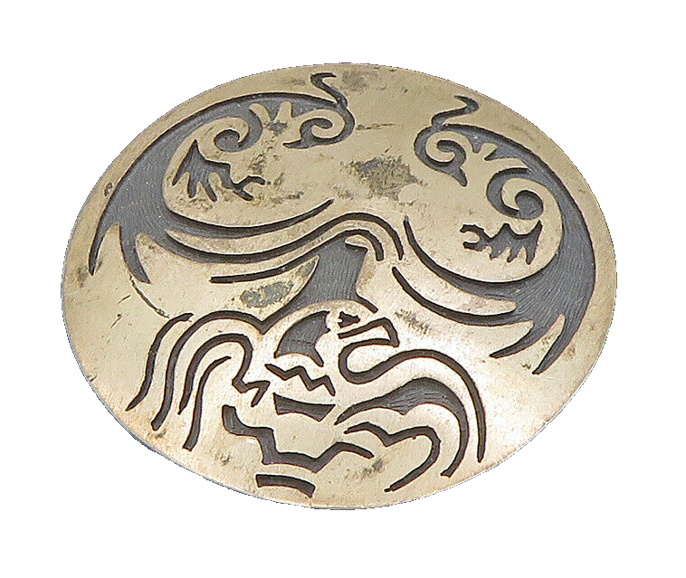 JAY HUMEYESTEWA 925 Sterling Silver Vintage Hopi  Eagle Wave Brooch Pin  BP9381