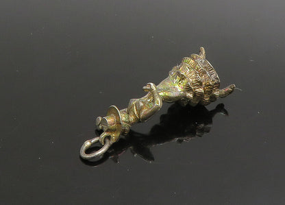 925 Sterling Silver  Vintage Dark Tone Dancing Woman In Dress Pendant  PT19090