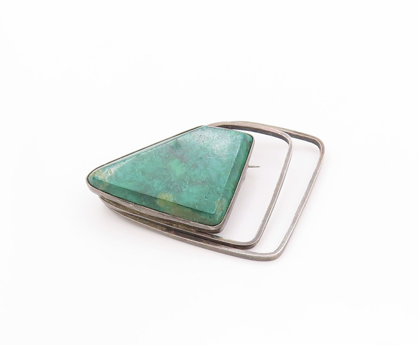 925 Sterling Silver Vintage Brooch ISRAEL Eilat Stone Oxidized Cutout  BP11617
