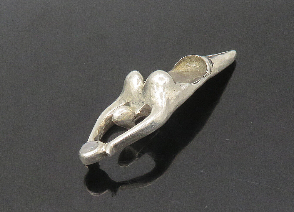 925 Sterling Silver  Vintage Moonstone Modernist Figure Pendant  PT18136