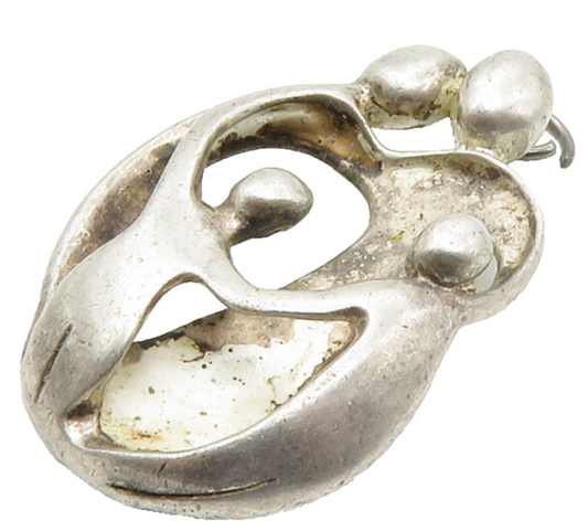 CAROLYN POLLACK RELIOS 925 Silver  Vintage Modernist Family Pendant  PT11219