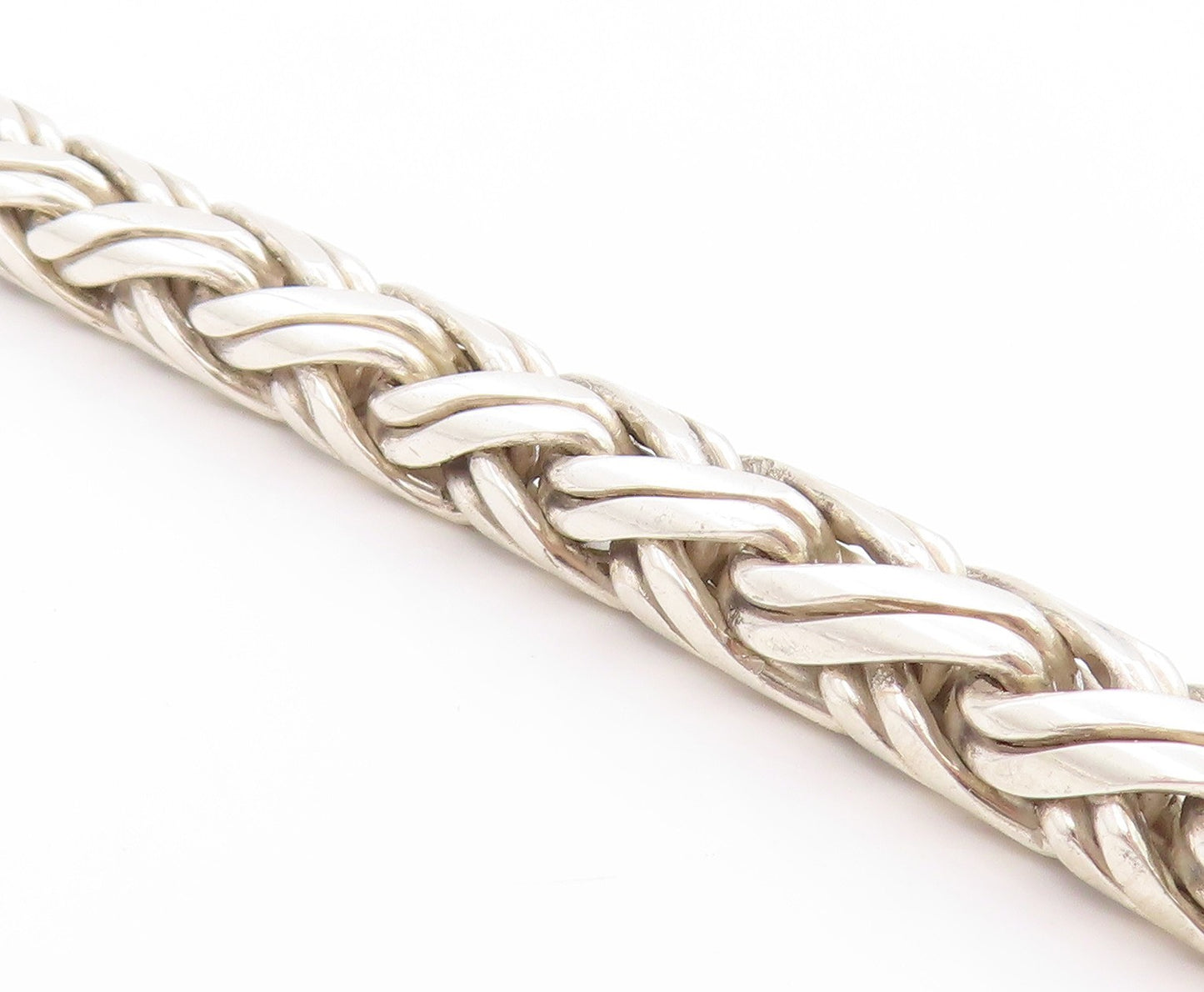 925 Sterling Silver Vintage Necklace Solid Intertwined Byzantine Chain  NE4621