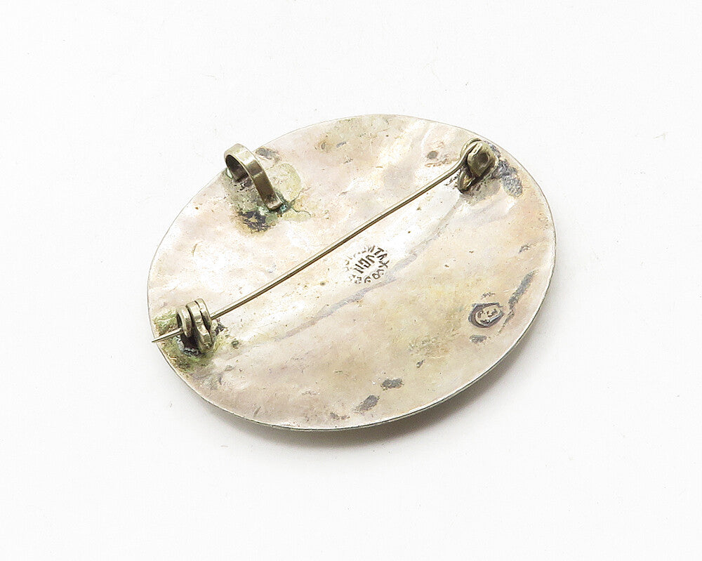 JCN MEXICO 925 Sterling Silver  Vintage Abalone Clover Brooch Pin  BP4121