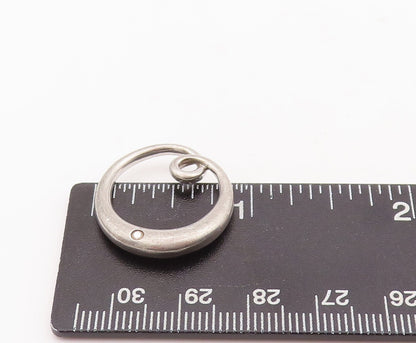 925 Sterling Silver Vintage Pendant Designer Loop With Diamond Inlay  PT23425
