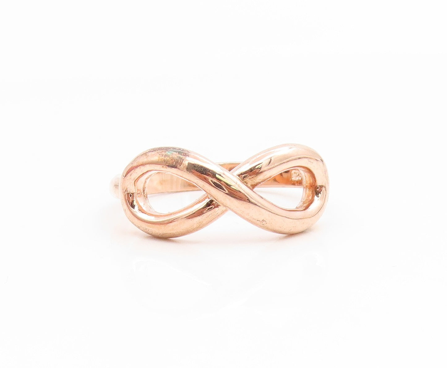 925 Sterling Silver Vintage Ring Gold Plated Elegant Infinity Band Sz 8 RG35207