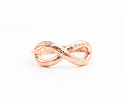 925 Sterling Silver Vintage Ring Gold Plated Elegant Infinity Band Sz 8 RG35207