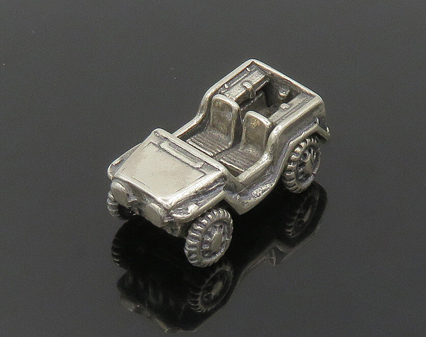 925 Sterling Silver  Vintage Shiny Old Fashioned Jeep Table Trinket  TR2584