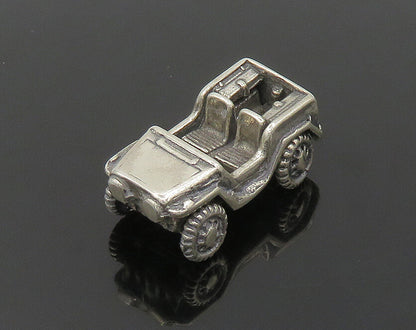 925 Sterling Silver  Vintage Shiny Old Fashioned Jeep Table Trinket  TR2584