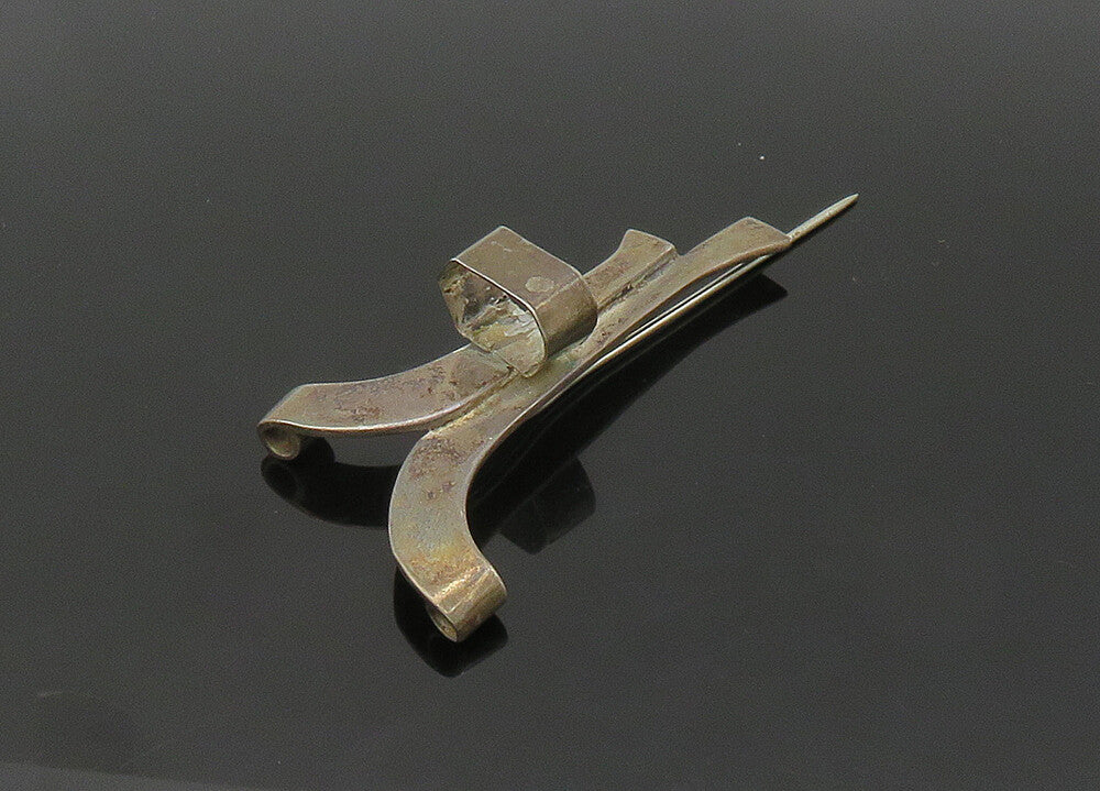 K. YOUNG 925 Sterling Silver  Vintage Dark Tone Modernist Lapel Pin  TR2974