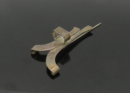 K. YOUNG 925 Sterling Silver  Vintage Dark Tone Modernist Lapel Pin  TR2974
