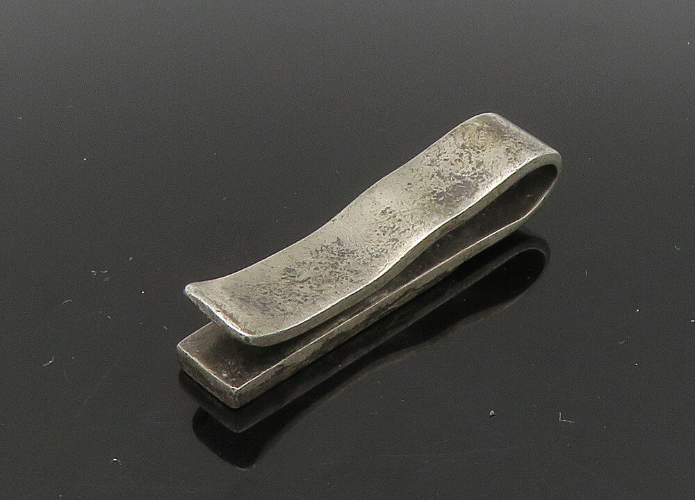 925 Sterling Silver  Vintage Dark Tone Cutout Detail Tie Clip  TR3117