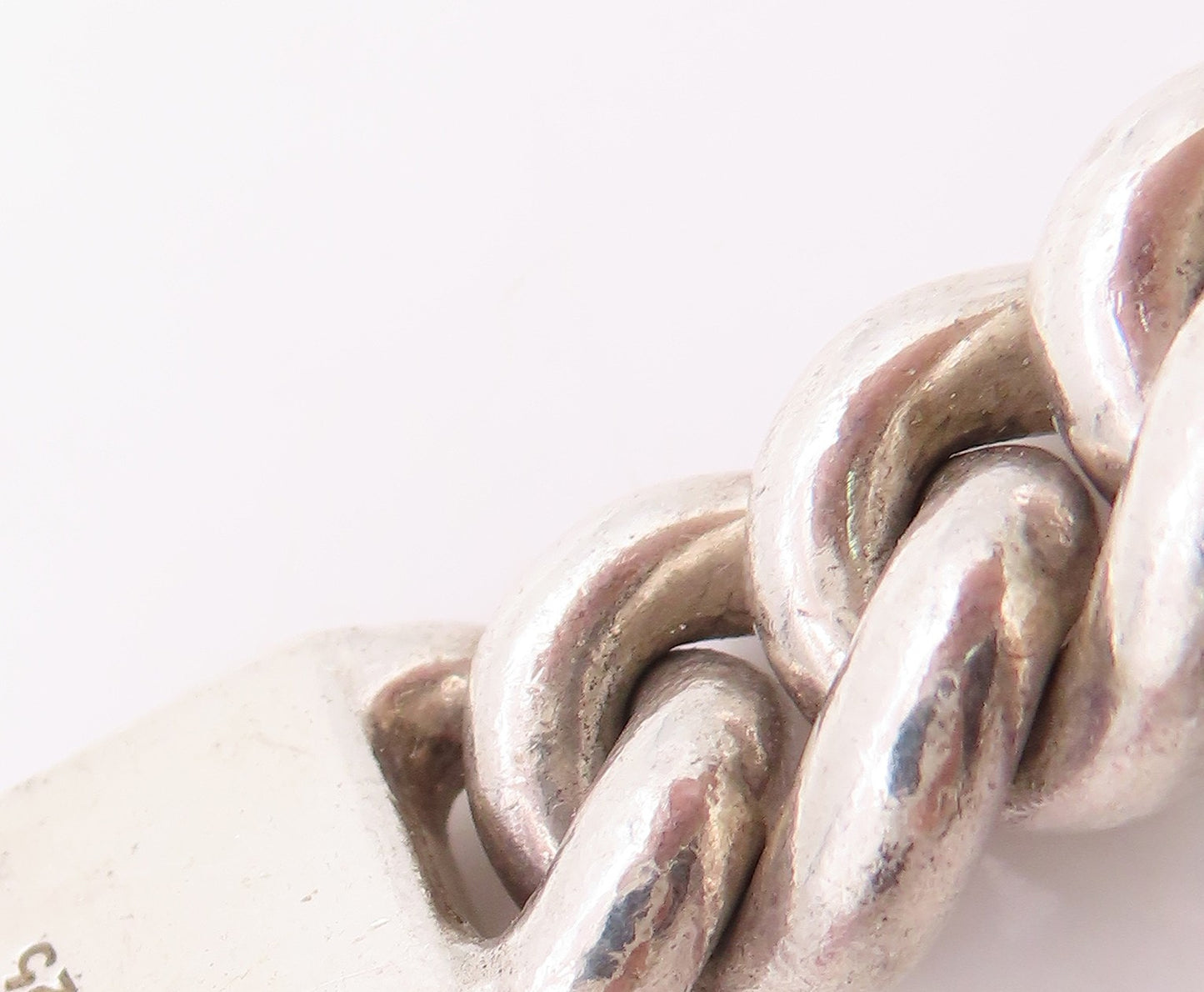 925 Sterling Silver Vintage Bracelet Chunky Love Heart Clasp Curb Chain  BT11816