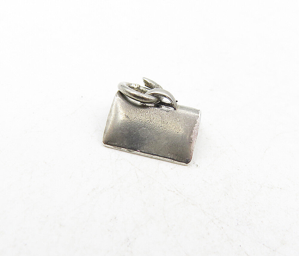 925 Sterling Silver  Vintage Petite Dark Tone Open Book Motif Pendant  PT6807