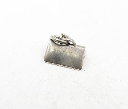 925 Sterling Silver  Vintage Petite Dark Tone Open Book Motif Pendant  PT6807