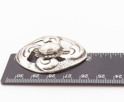 925 Sterling Silver Vintage Brooch Antique Brutalist Cutout Flower  BP11587