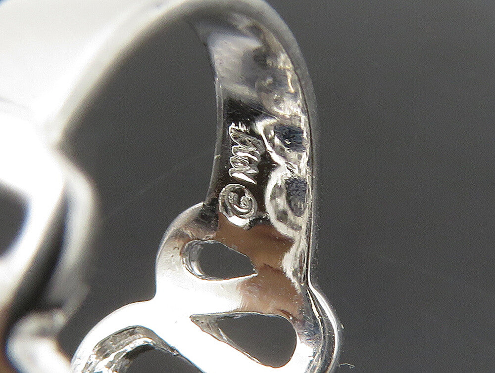 925 Silver  Vintage Cubic Zirconia & Spinel Floral Wavy Ring Sz 6.5  RG24500