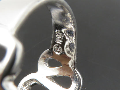 925 Silver  Vintage Cubic Zirconia & Spinel Floral Wavy Ring Sz 6.5  RG24500
