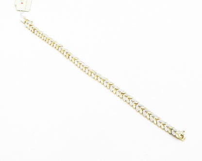 925 Sterling Silver  Genuine Diamond Shiny Floral Vine Chain Bracelet  BT5711