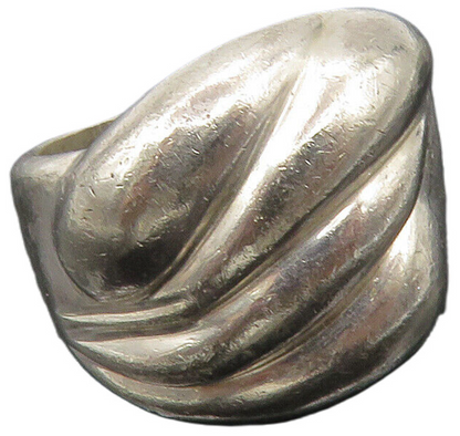 IBB 925 Sterling Silver  Vintage Shiny Fluted Design Band Ring Sz 6  RG11738
