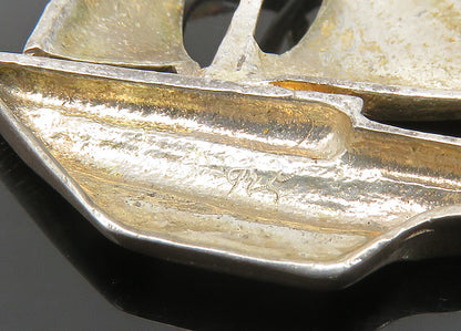 925 Sterling Silver  Vintage Shiny Smooth Sail Boat Motif Pendant  PT18331