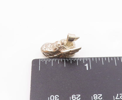 925 Sterling Silver  Vintage Shiny Winged Sneaker Shoe Pendant  PT15215