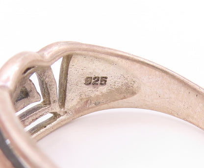 925 Sterling Silver Vintage Ring Cutout Celtic Knots Band  Sz 12.5  RG33011