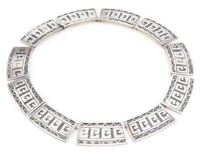 TAXCO MEXICO 925 Sterling Silver  Vintage Designer Large Chain Necklace NE1194
