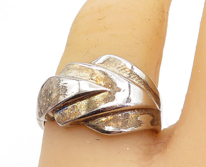 925 Sterling Silver  Vintage Shiny Arrow Design Band Ring Sz 7.5  RG5568