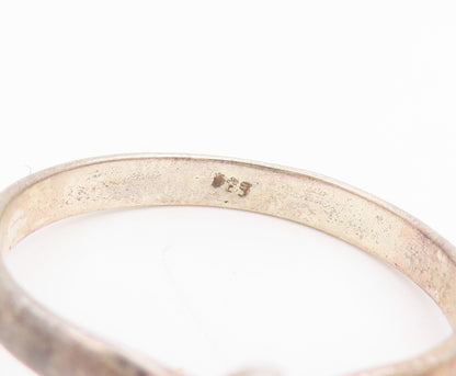 925 Sterling Silver Vintage Ring Heart Shape CZ Solitaire Band  Sz 10  RG34930