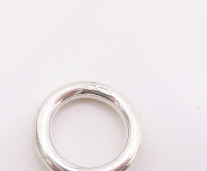 925 Sterling Silver Vintage Necklace Brutalist Interlinked Rings Cutout  NE4457