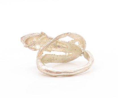 925 Sterling Silver Vintage Ring Modernist Etched Snake Design  Sz 7  RG33007
