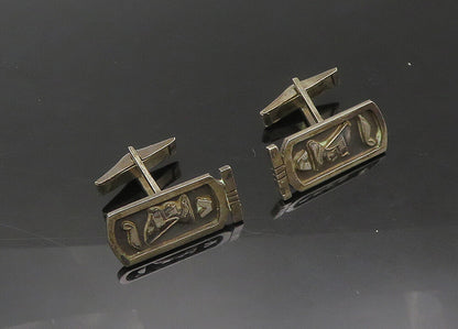 MIDDLE EAST 925 Sterling Silver  Vintage Egyptian Cartouche Cufflinks  TR3067