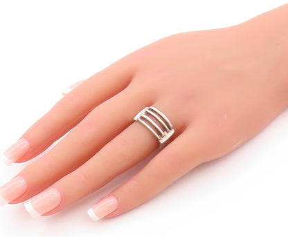 925 Sterling Silver Vintage Ring Minimalist Cutout Tod Design  Sz 7  RG33006