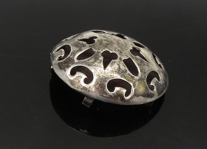MEXICO 925 Sterling Silver  Vintage Cutout Design Dome Brooch Pin  BP8695