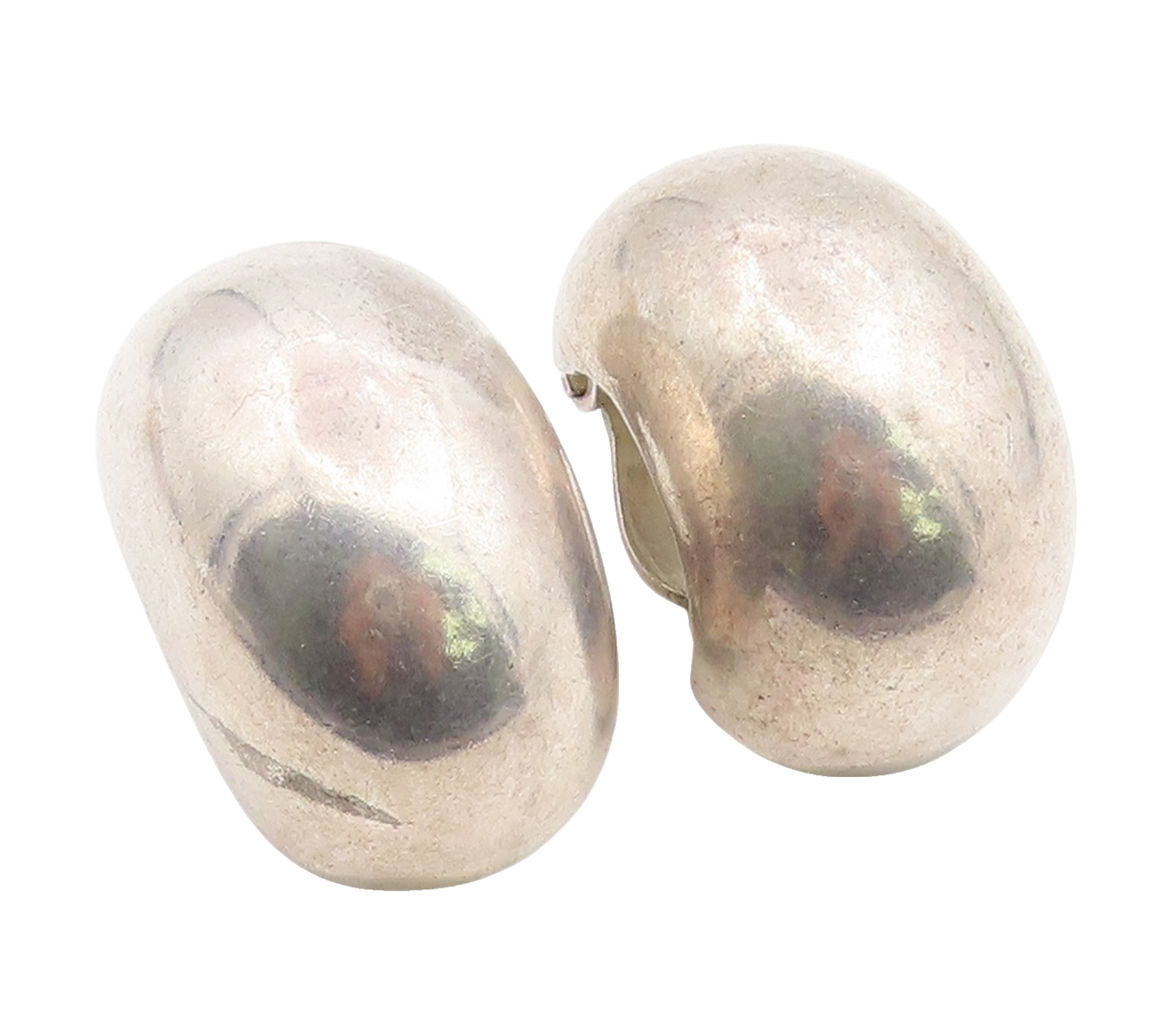 925 Sterling Silver Vintage Earrings Modernist Bold Puffy Dome Clip On  EG14121