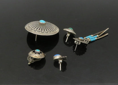 ZUNI NAVAJO 925 Silver  Vintage MultiStone Lot Single Earrings  EG11263