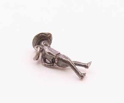 925 Sterling Silver  Vintage Mariachi Man With Head Down Pendant  PT21883
