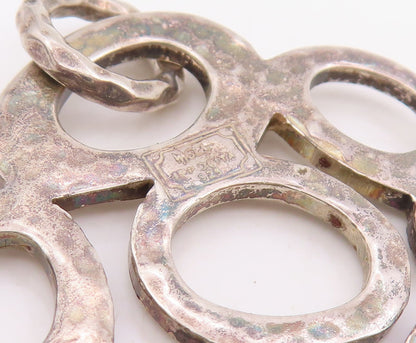 925 Sterling Silver Vintage Pendant IPPOLITA Hammered Floral Medallion  PT25546