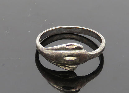 925 Sterling Silver  Vintage Dark Tone Diamond Cut Band Ring Sz 7.5  RG20548