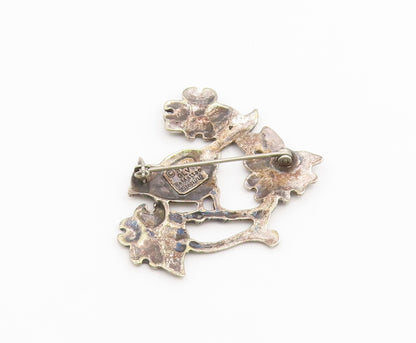 925 Sterling Silver Vintage Brooch Pin HAND & HAMMER Cardinal Bird  BP12657