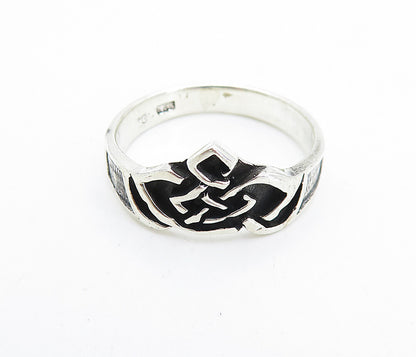 925 Sterling Silver  Vintage Celtic Knot Design Shiny Band Ring Sz 8  RG7473