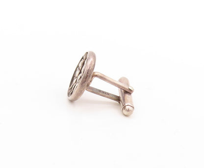 925 Sterling Silver Vintage Cuff Links PAMELA BLOOM Bubble Effect Carved TR3777