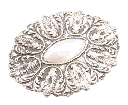 925 Sterling Silver Vintage Brooch Pin Minimalist Floral Design Carved  BP11348