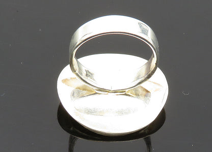 925 Sterling Silver  Vintage Shiny Etched Detail Round Band Ring Sz 6  RG20457