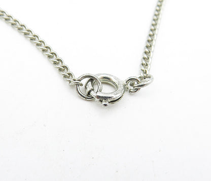 925 Sterling Silver  Vintage Amethyst Petite Curb Link Chain Necklace  NE1088