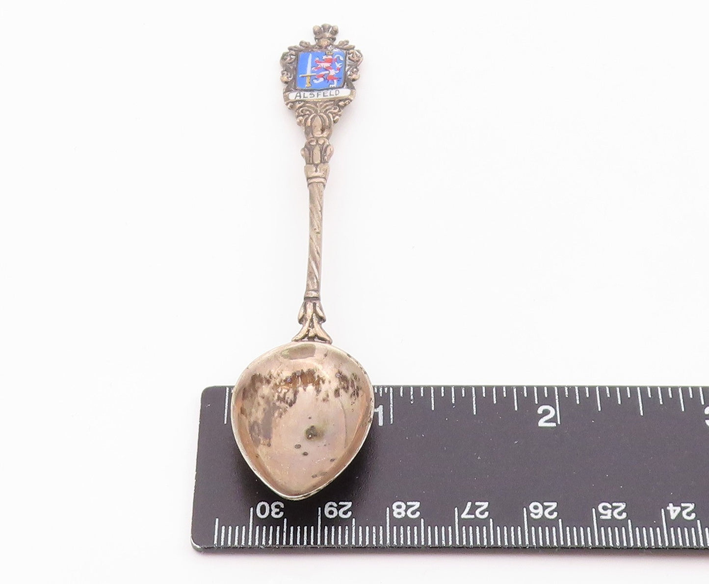 925 Sterling Silver  Vintage Enamel Alsfeld Germany Espresso Spoon  TR1599