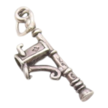 925 Sterling Silver  Vintage Dark Tone Old Fashion Mailbox Pendant  PT20061