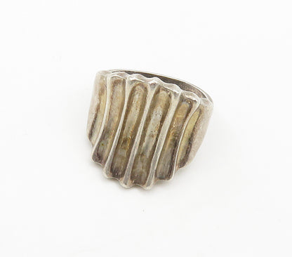 925 Sterling Silver  Vintage Tapered Fluted Detail Band Ring Sz 5.5  RG15806
