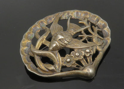 925 Sterling Silver  Vintage Dark Tone Fish Under Water Brooch Pin  BP4585
